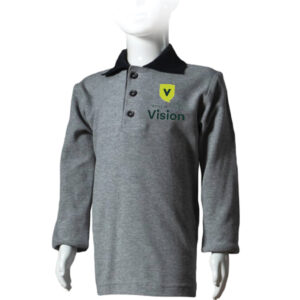 Polo gris chiney "Lacoste", m. longues (col uni)