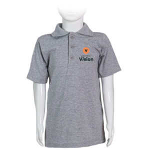 Polo manche courte jersey gris avec boutons